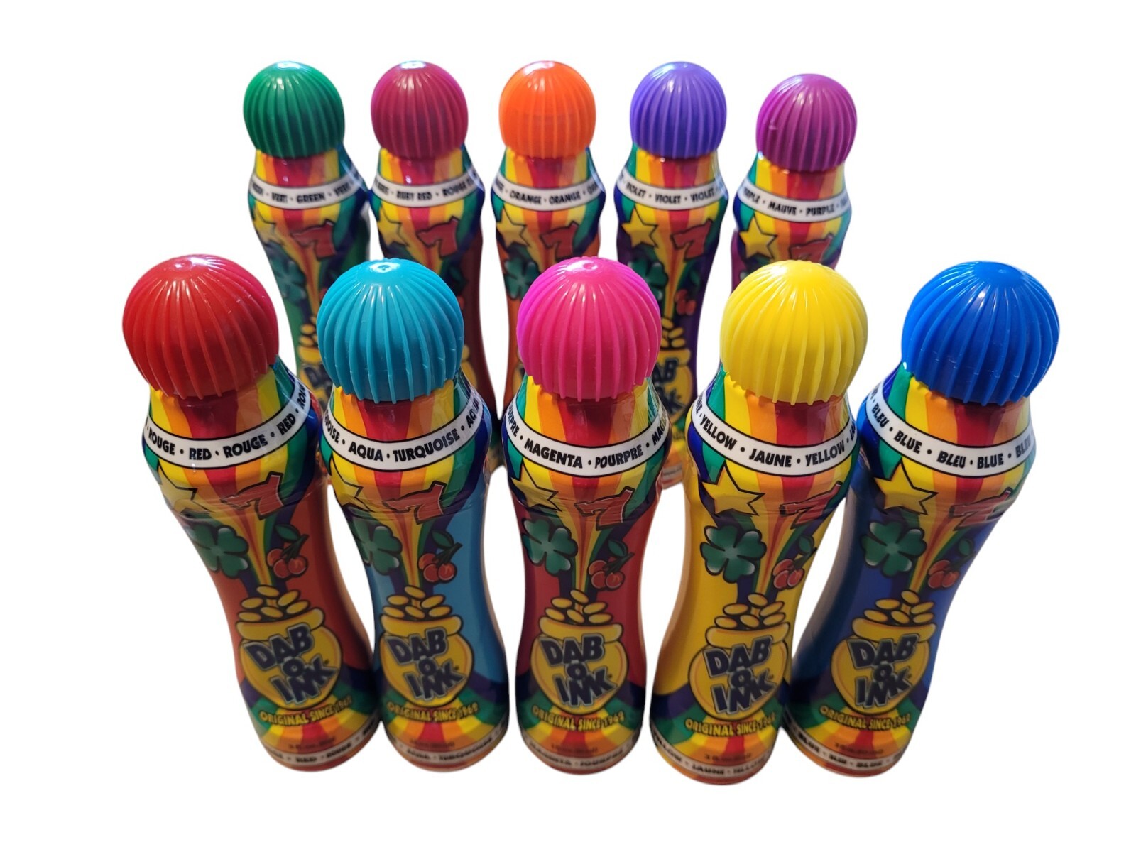 10X DAB O INK BINGO Daubers Dabbers 3oz. Bottles Mixed Colors – 90% Full or More