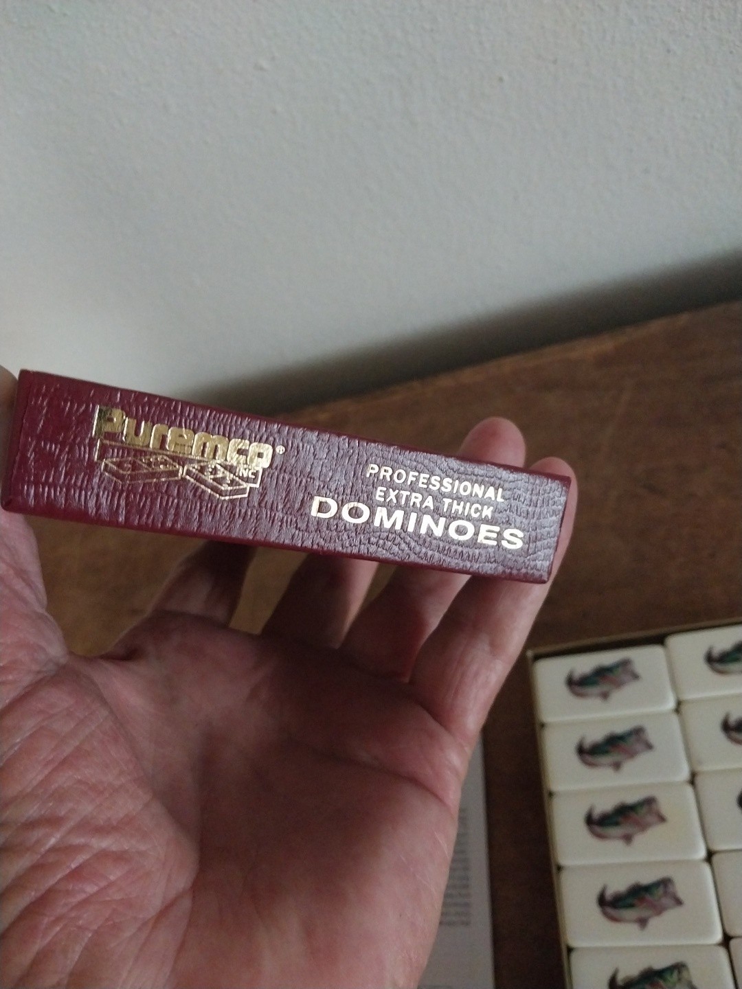 Vintage Puremco Professional Jumbo Size Extra Thick Marblelike “BASS” Dominoes