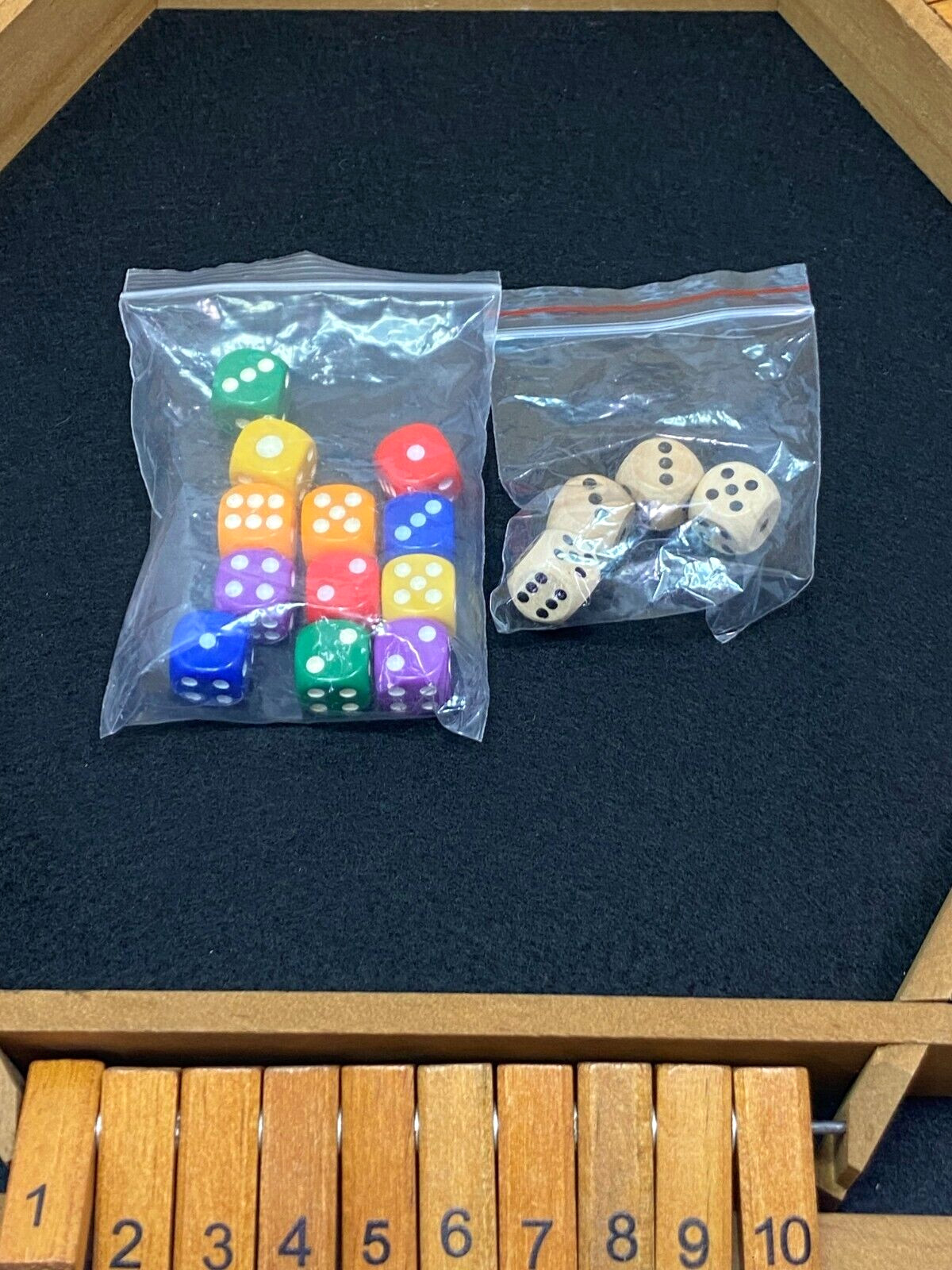 NICECHO 1-6 Players SHUT THE BOX Dice Game Wooden Board Table Strategy Game