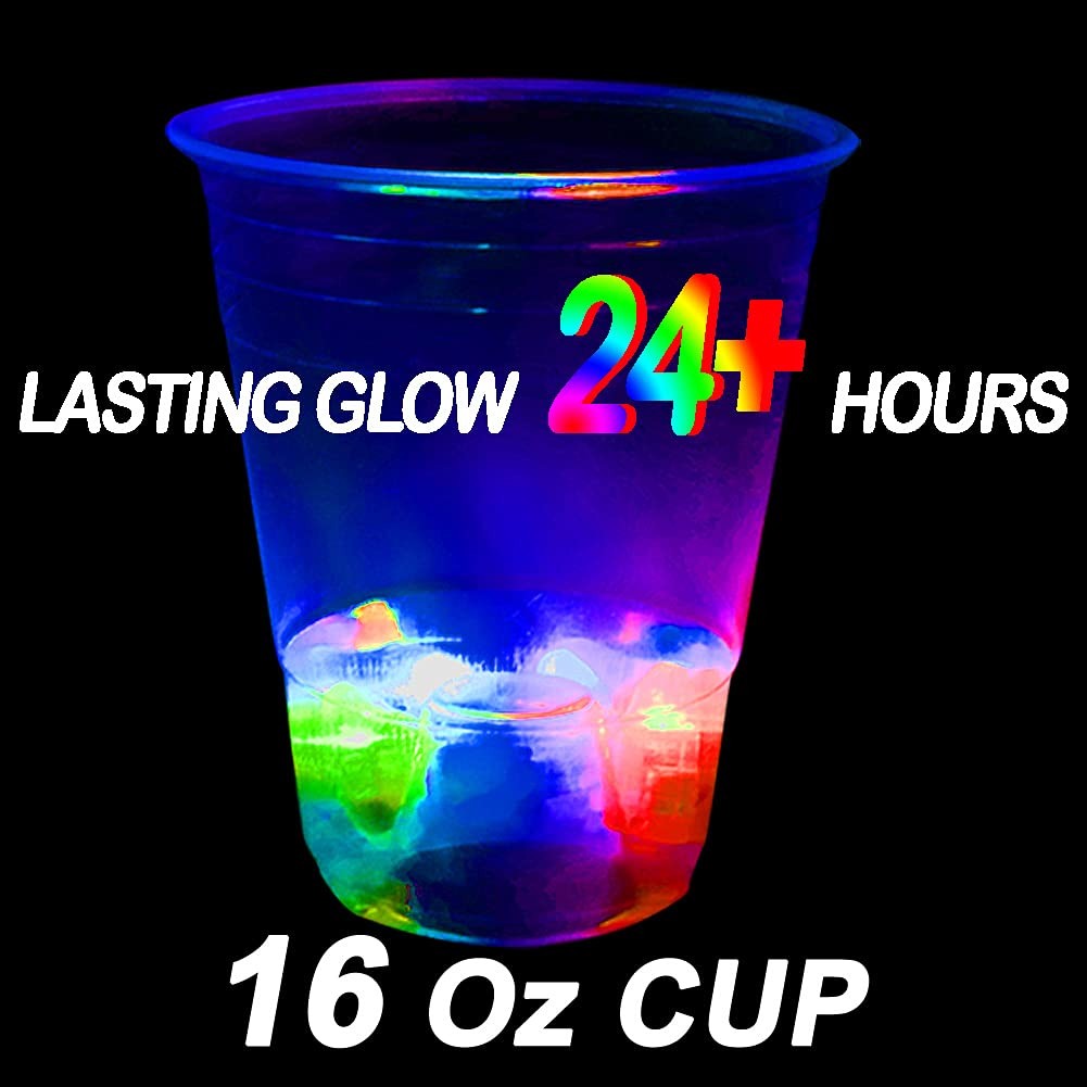 24 Pack 16oz Glow In The Dark Party Cups for Night Party Neon Glasses