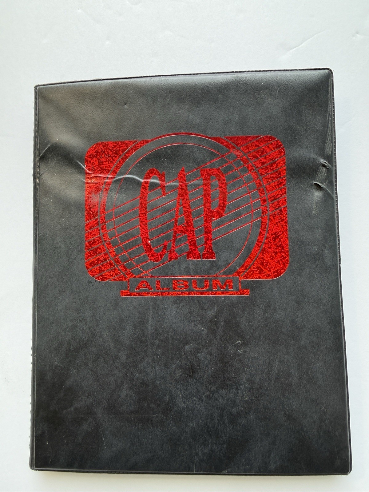 Vintage CAP Album POG Storage Binder Original 1990s Milk Caps Holder w/ Pages
