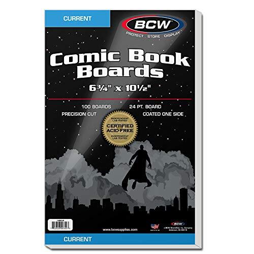 BCW Current Comic Book Backing Boards – 1 Pack (100 Total) | 24 pt., Coated,