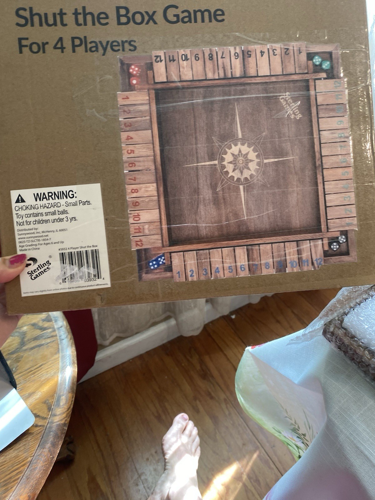 New In Box Sterling Games Shut The Box Game Wood Set