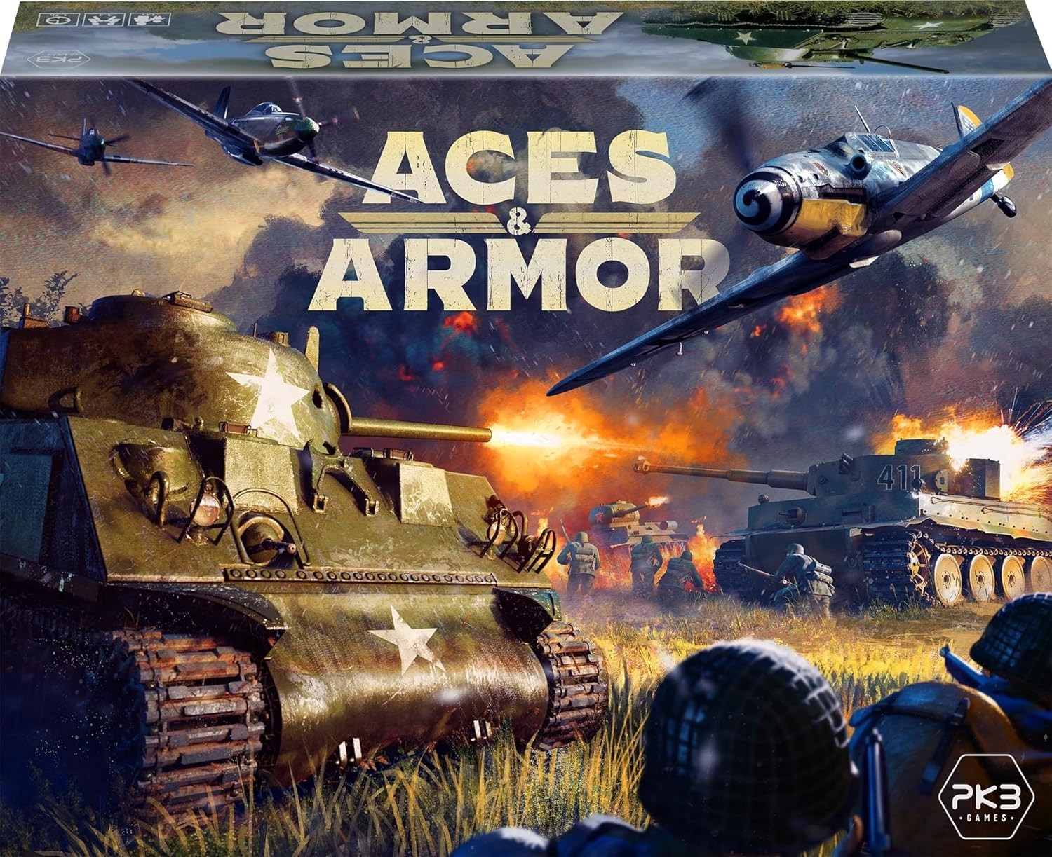 Aces & Armor, WWII War Miniatures Strategy Board Game, Ages 14+, 1-4 Players,…