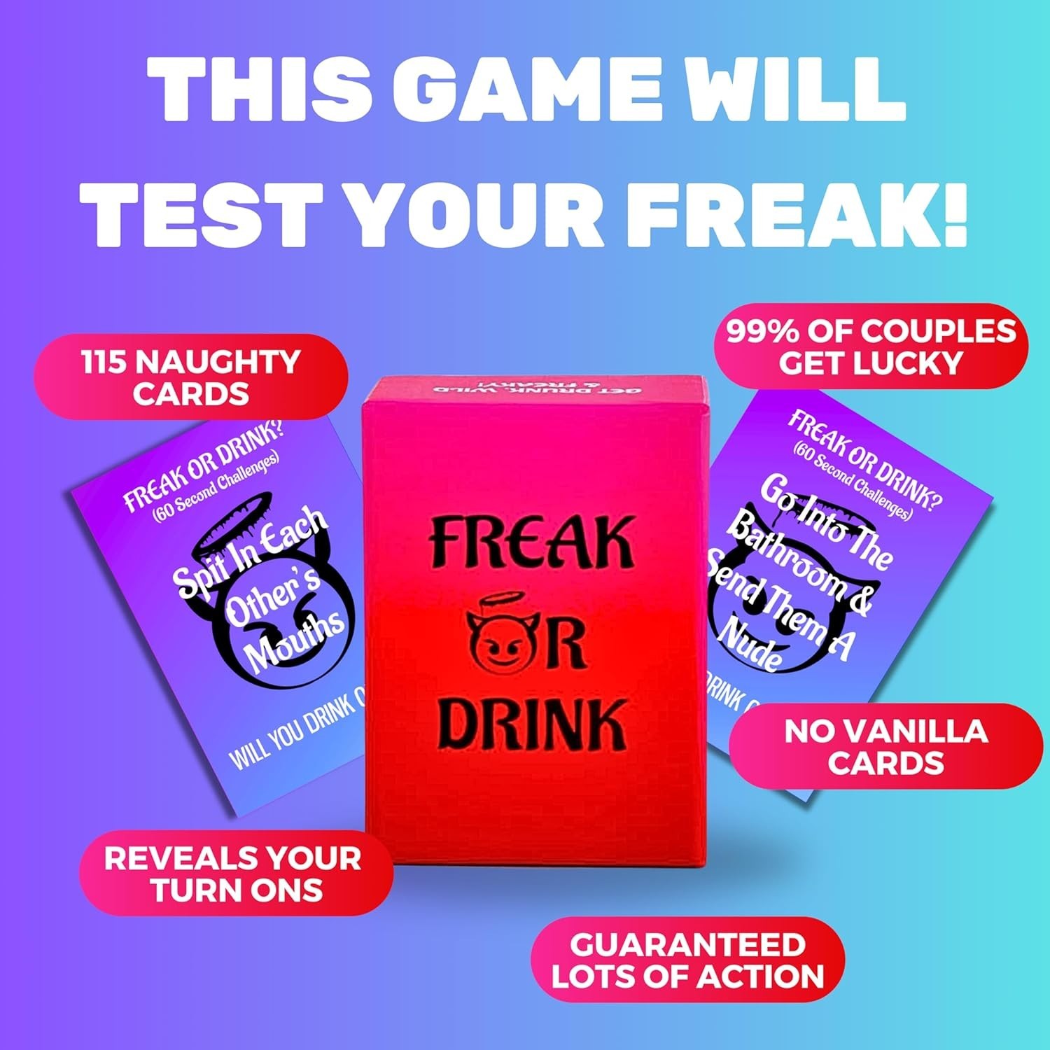 Couple Game Drinking Card Game Love Date Night Freaky Fun 115 Cards