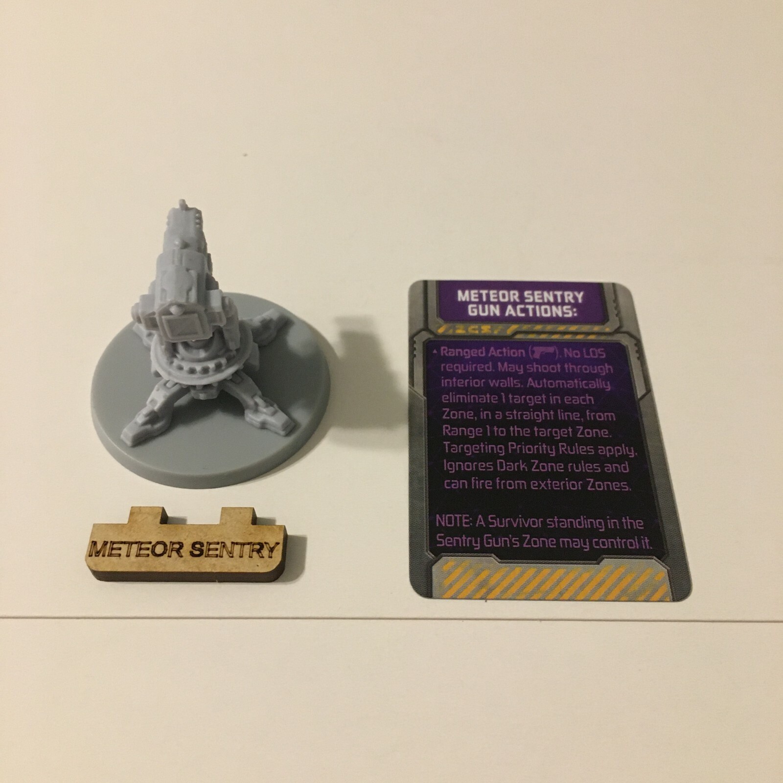 Zombicide: Invader Meteor Sentry Gun – Mini Figure, Label, & Card