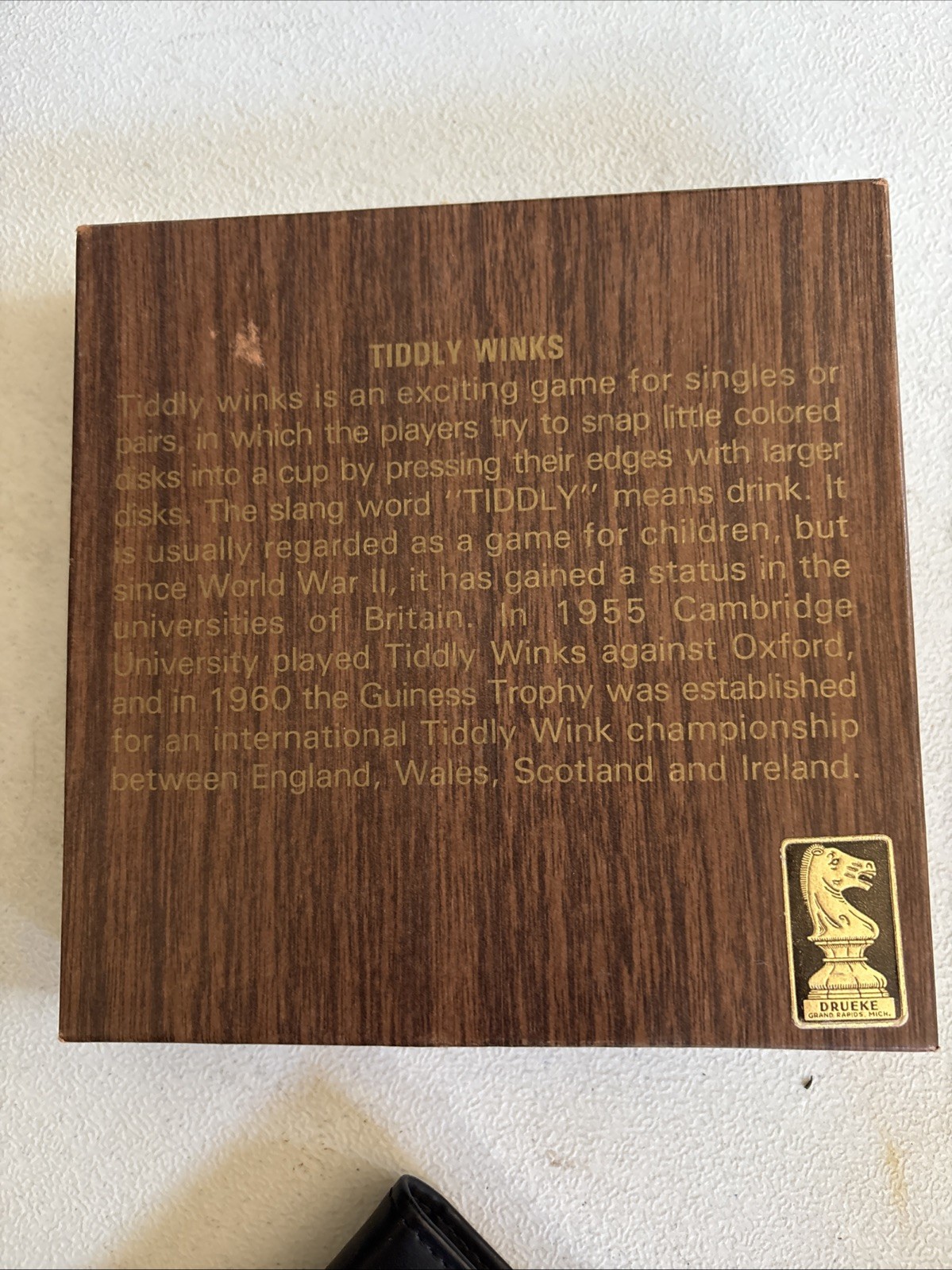 Vintage Tiddly Winks The Drueke Co. No 1998 American Walnut Wood NEW & SEALED