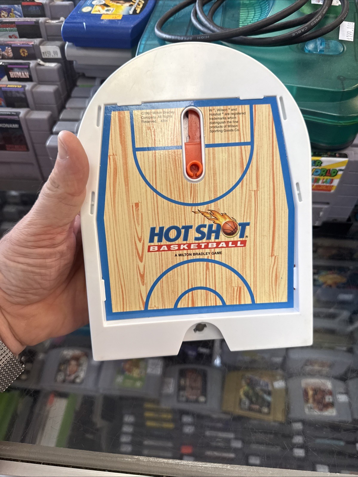 Vintage 1992 Milton Bradley Travel Hot Shot Basketball Game w/ Box – Works!