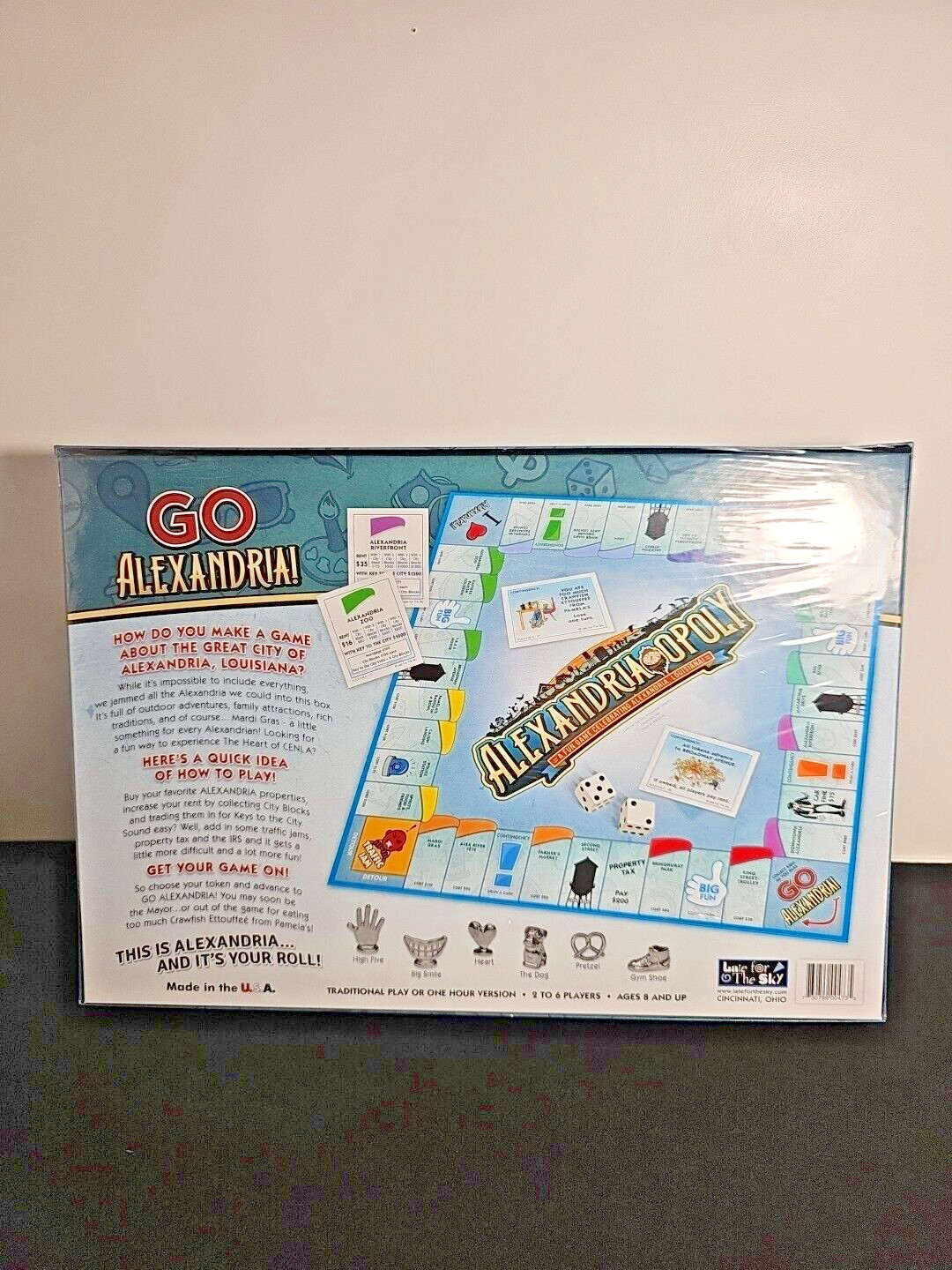 Late for the Sky Alexandria*Opoly Board Game – Alexandria, Louisiana – NEW Boxed