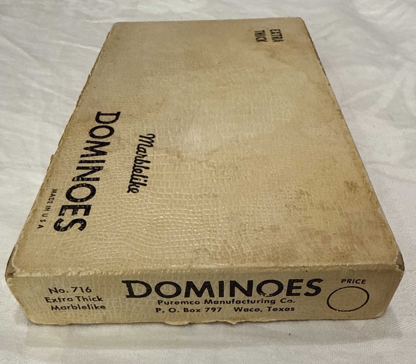 Vintage Puremco No. 716 Marblelike Extra Thick Dominoes Black & White * Free S/H
