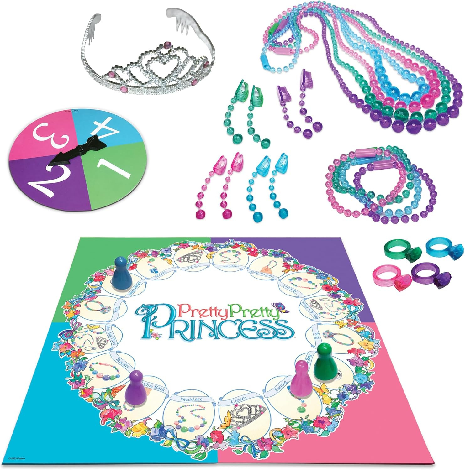 Pretty Pretty Princess Dress Up Jewelry Board Game For Kids Ages 5+ 2-4 Players