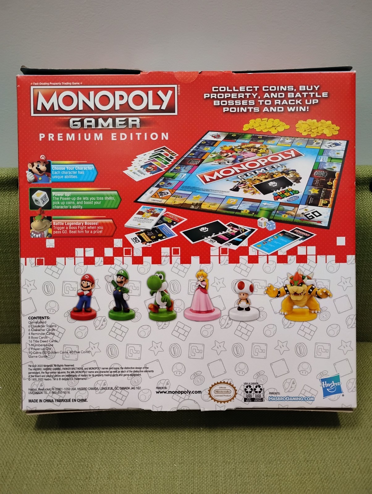 Super Mario Bros Monopoly Gamer Premium Edition Board Game Hasbro w/ Bowser NEW