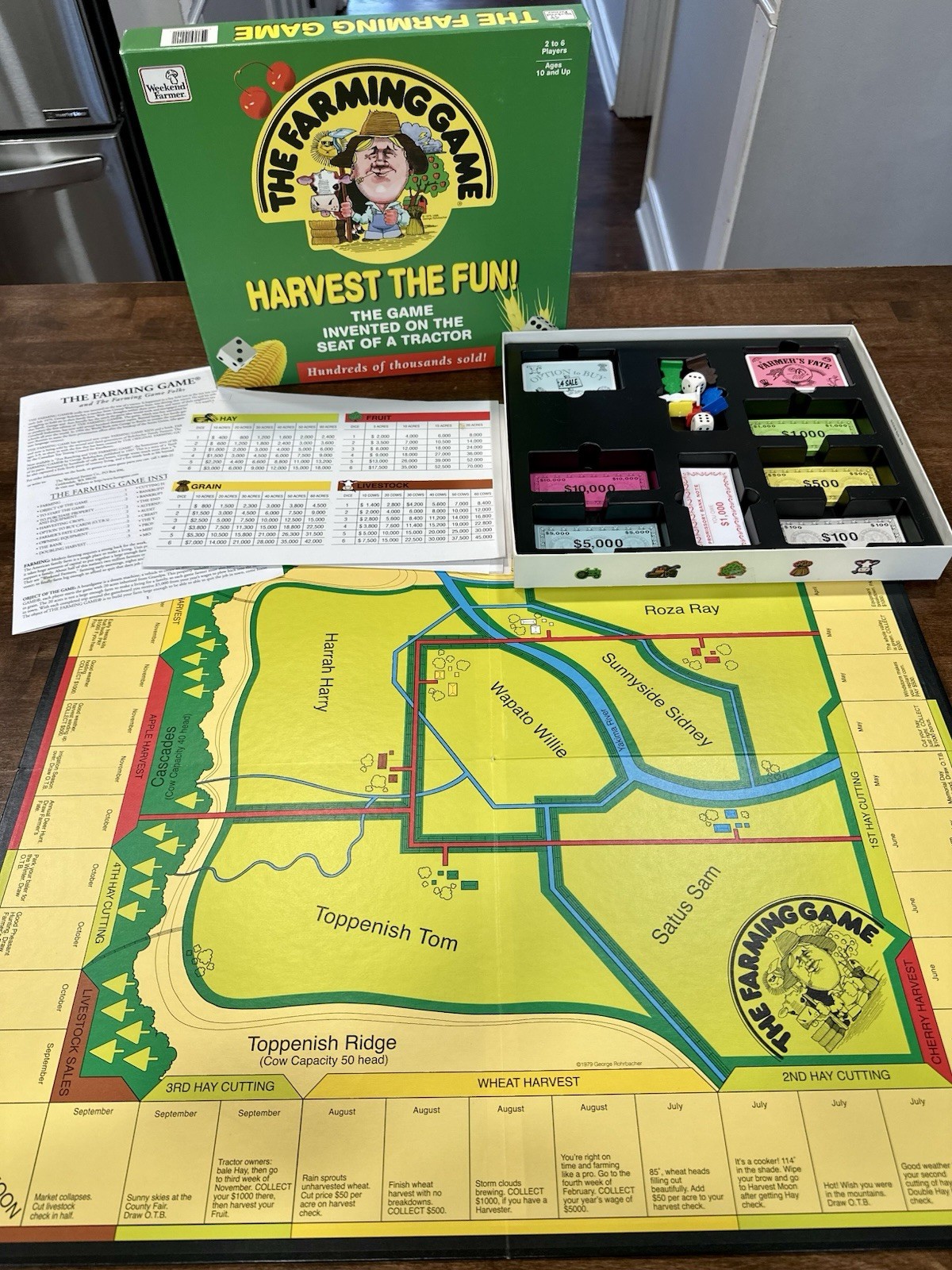 1996 The Farming Game, Harvest the Fun! Weekend Farmer Board Game COMPLETE