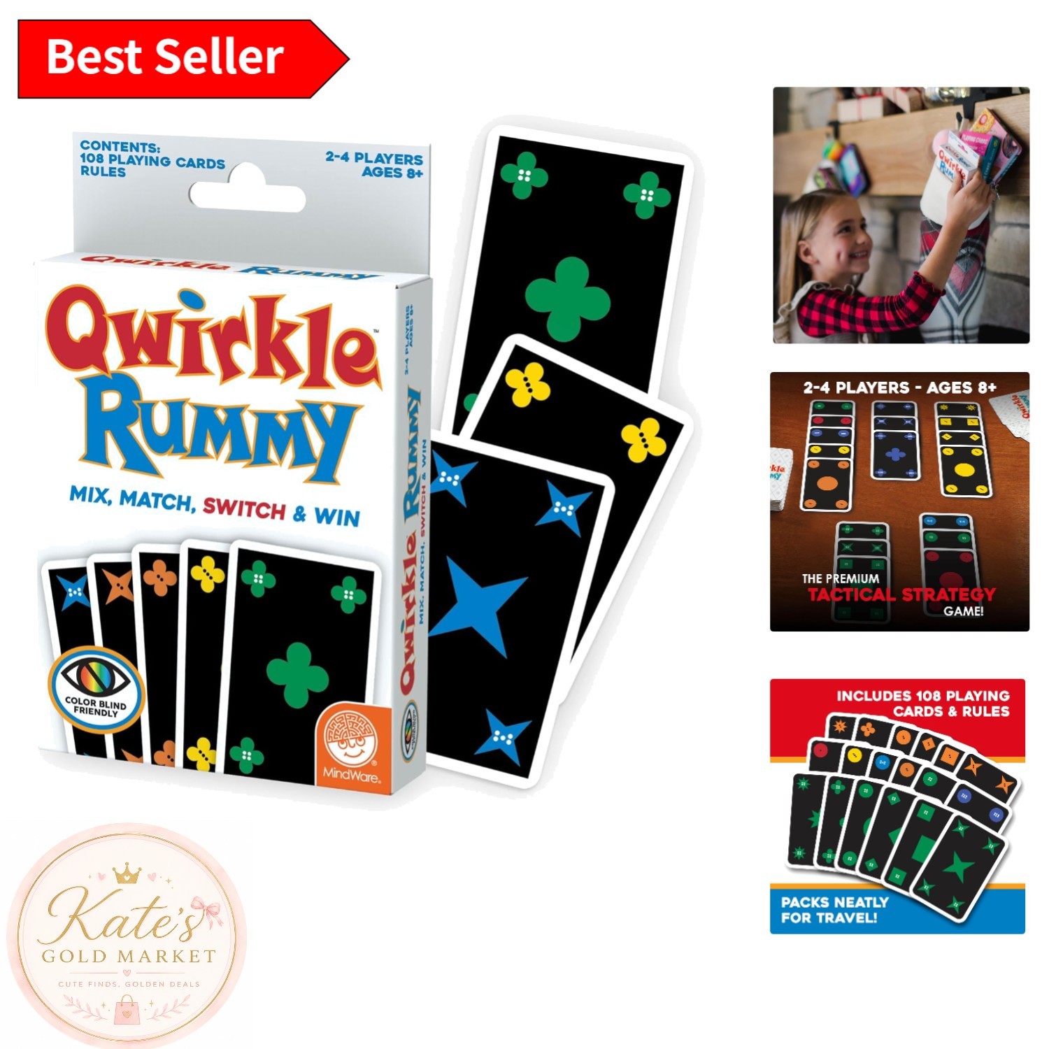 Qwirkle Rummy: Classic Card Game for Skill-Building Fun with 108 Colorful Cards!