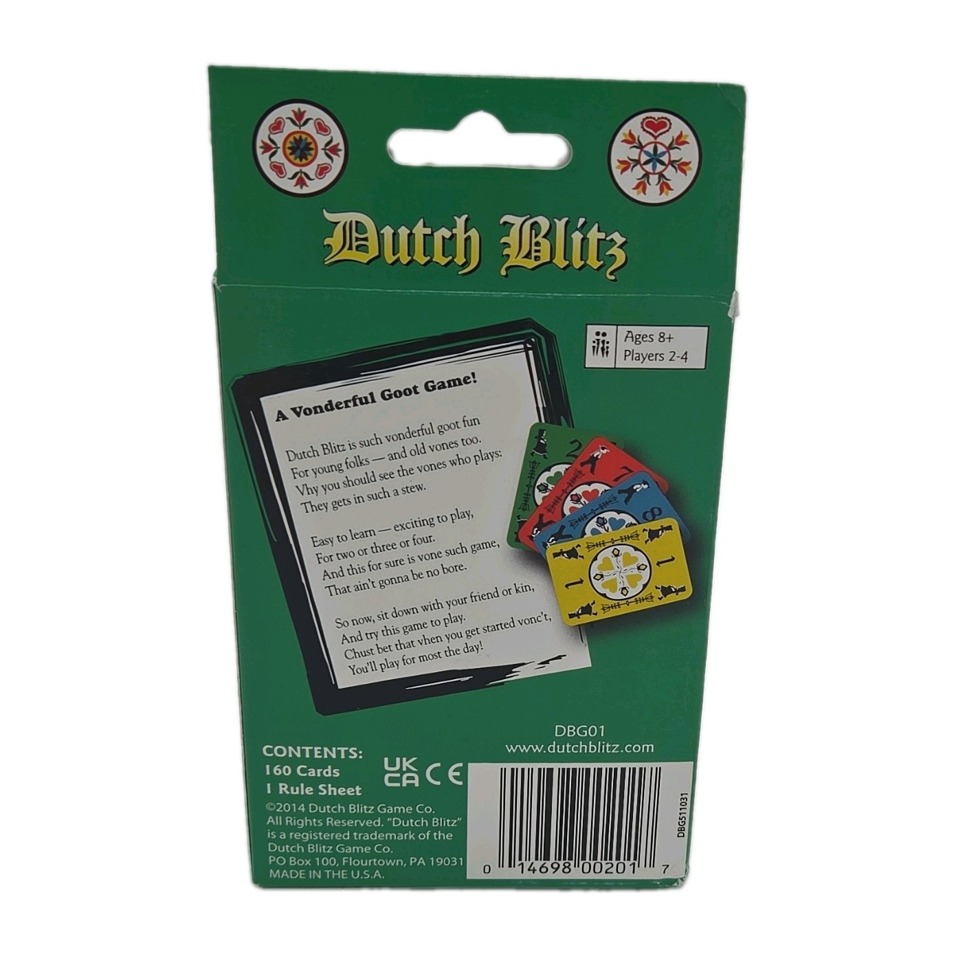 Dutch Blitz Card Game Original Pack Green Deck Fast Paced Family Party Game NEW