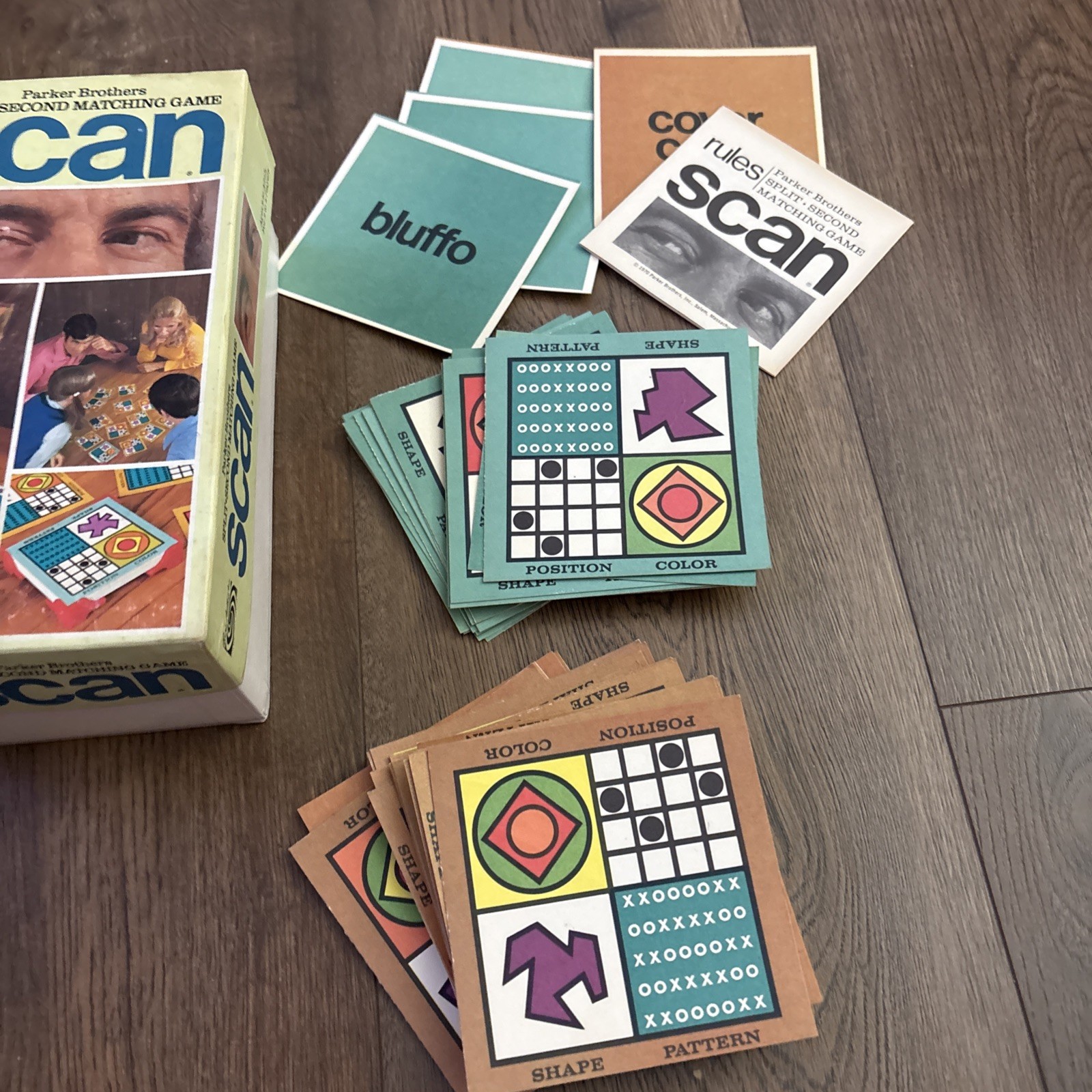 Parker Brothers 1970 Vintage Scan Board Card Game Matching Game COMPLETE