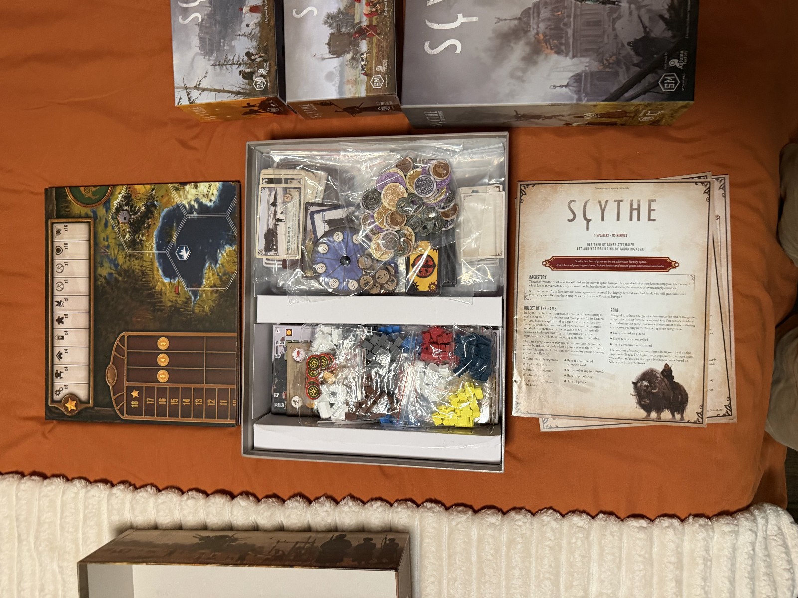 Stonemaier Games Scythe Board Game + 3 Expansions! Mint Condition