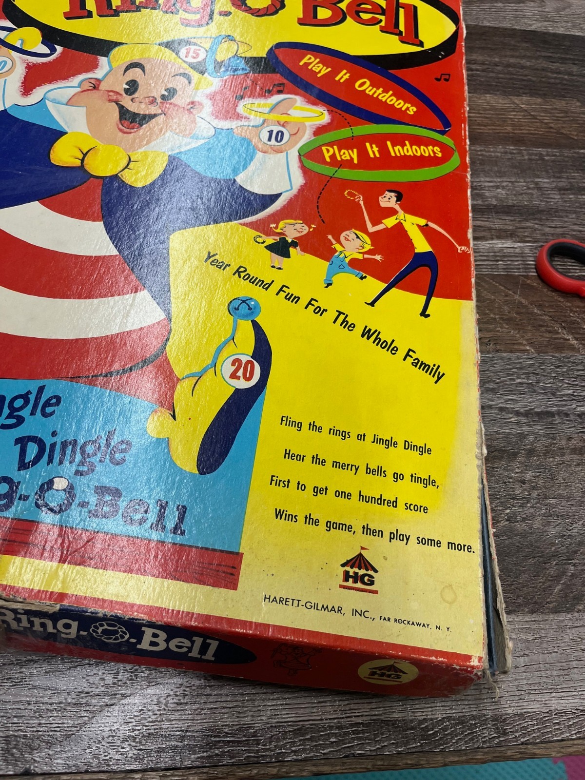 Vintage 1955 Jingle Dingle Ring O Bell Ring Toss Harett-GILMAR Game Complete
