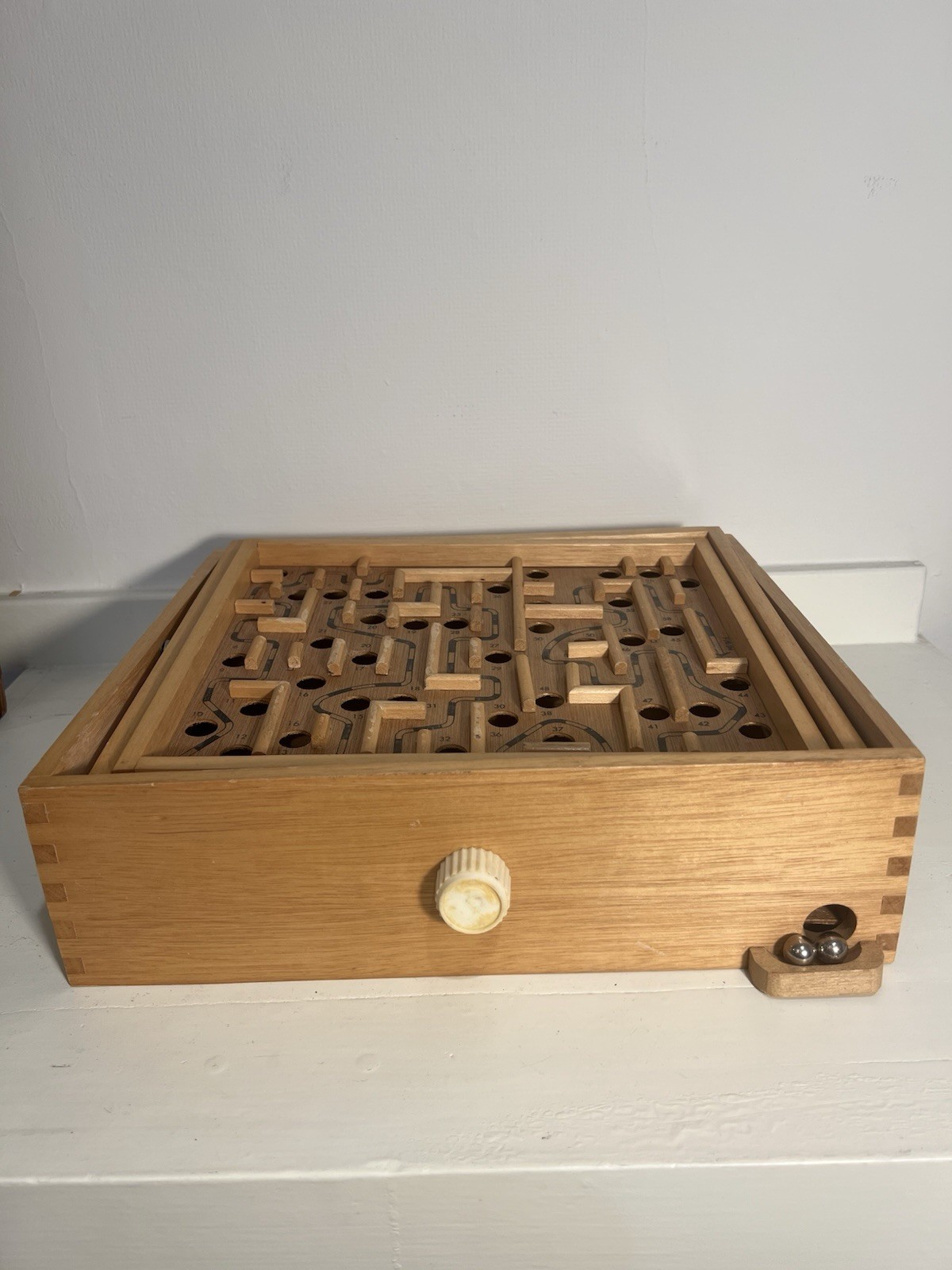 Vintage Brio Marble Labyrinth Wooden Board Game w/2 balls Works