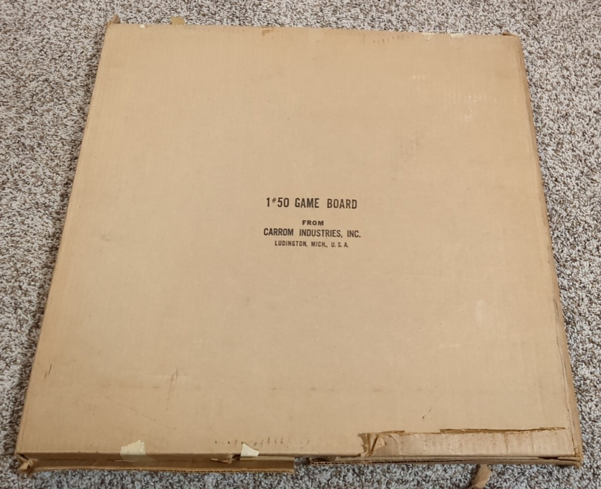 1950 No 50 Carrom Board from Carrom Industries w partial Set of Checkers & Rings