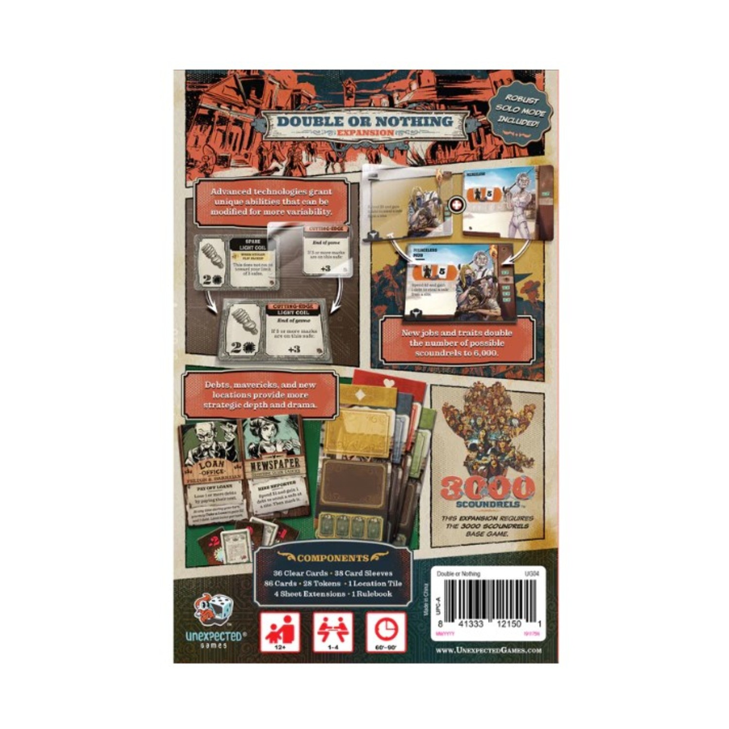 Unexpected Game Board Game 3000 Scoundrels – Double or Nothing Expansi Box New