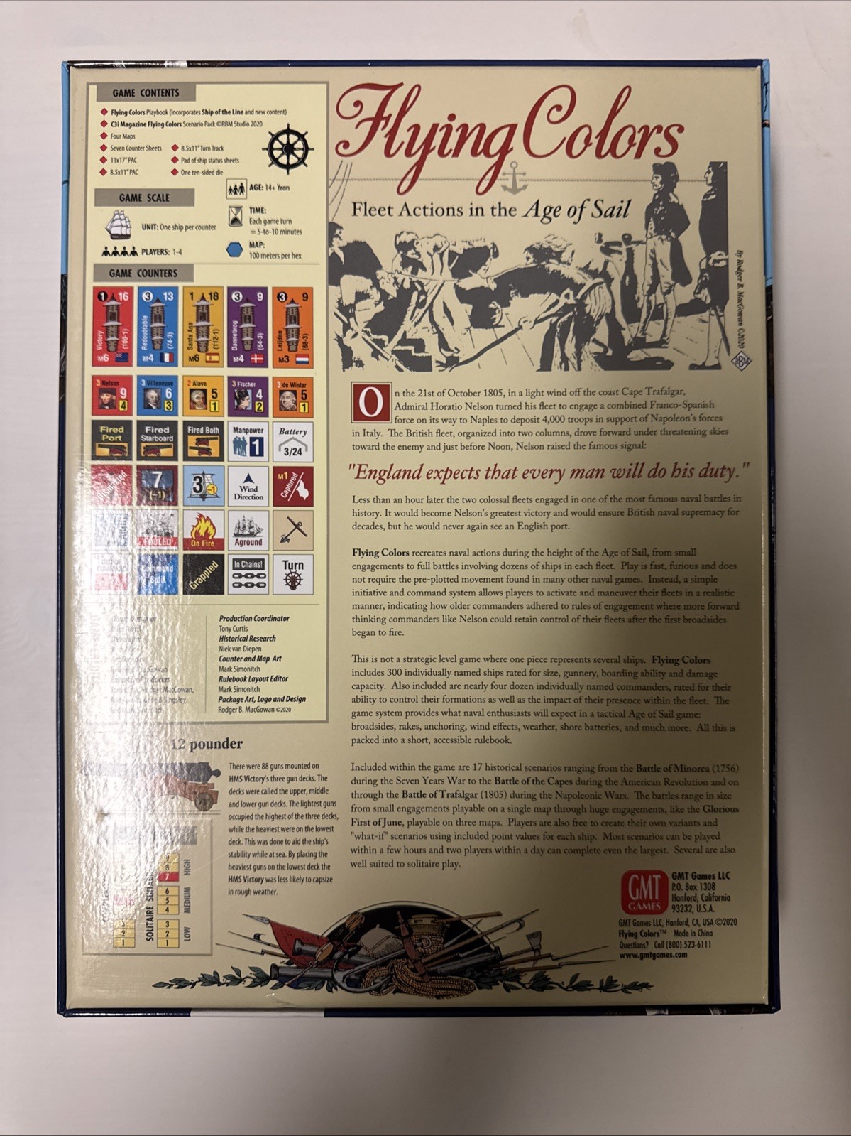 GMT Games Flying Colors Fleet Actions in The Age of Sail Deluxe 3rd Ed Unpunched