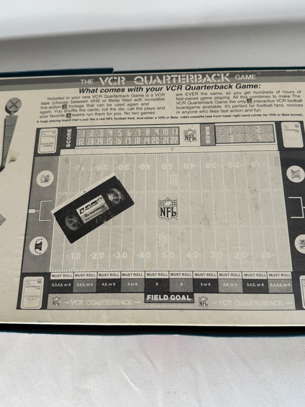 VTG 1986 NFL The VCR Quarterback Board Game VHS Football **Free Shipping**