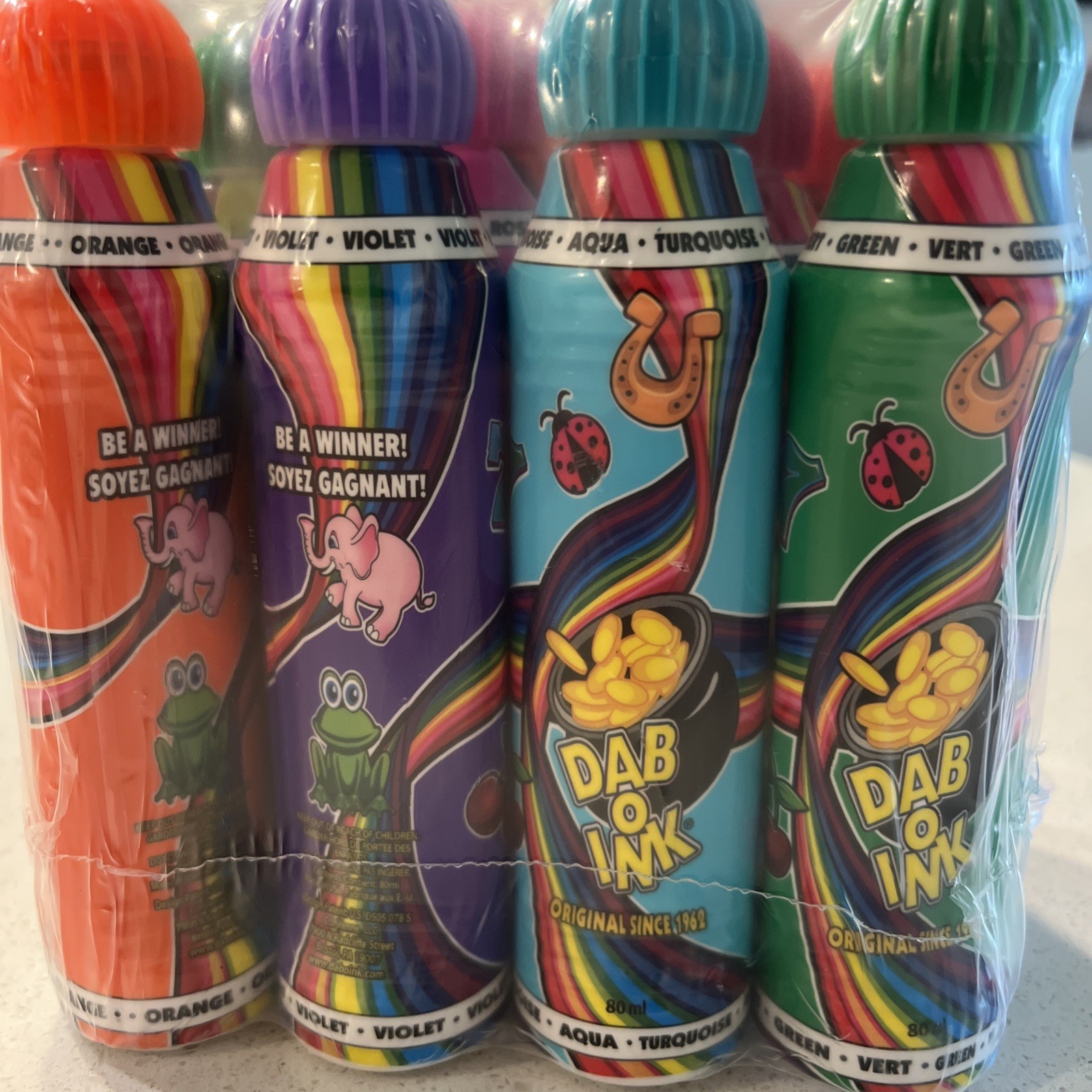 Dab-O-Ink 3Oz Bingo Daubers – Mixed Colors – 12Ct – New Sealed
