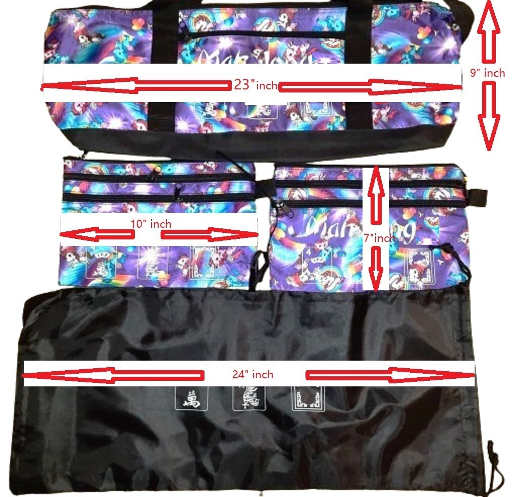 Mahjong Mahj Mah jong Empty Carry Bag & Two Bags Purses for Tile & Bag for Racks