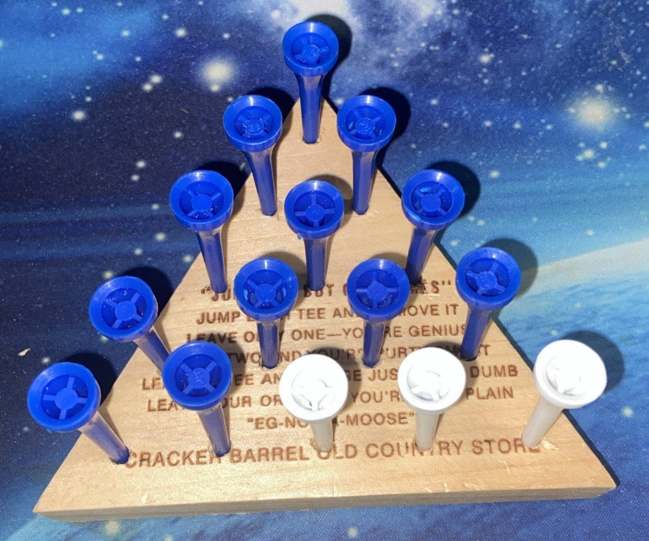 Cracker Barrel Old Fashion Triangle Wooden Tee Peg Game #2