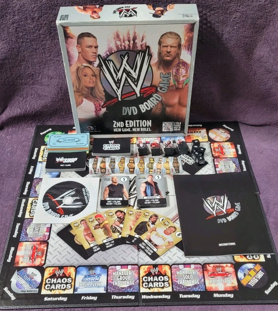 Vintage WWE DVD Board Game 2nd Edition 2006 The Rock Stone Cold Hulk Hogan