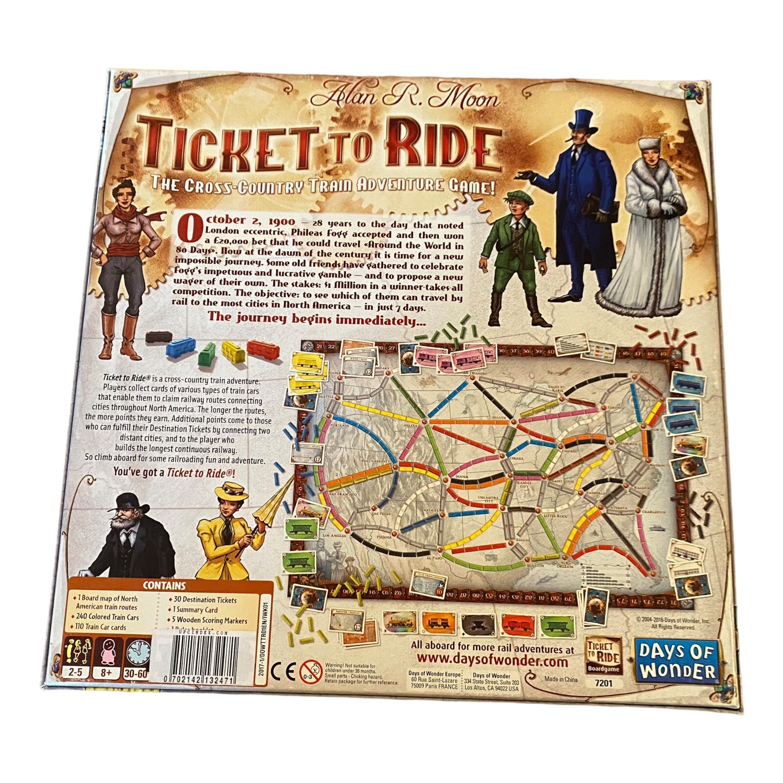 Days of Wonder Ticket To Ride Train Adventure Board Game Alan R. Moon – Complete