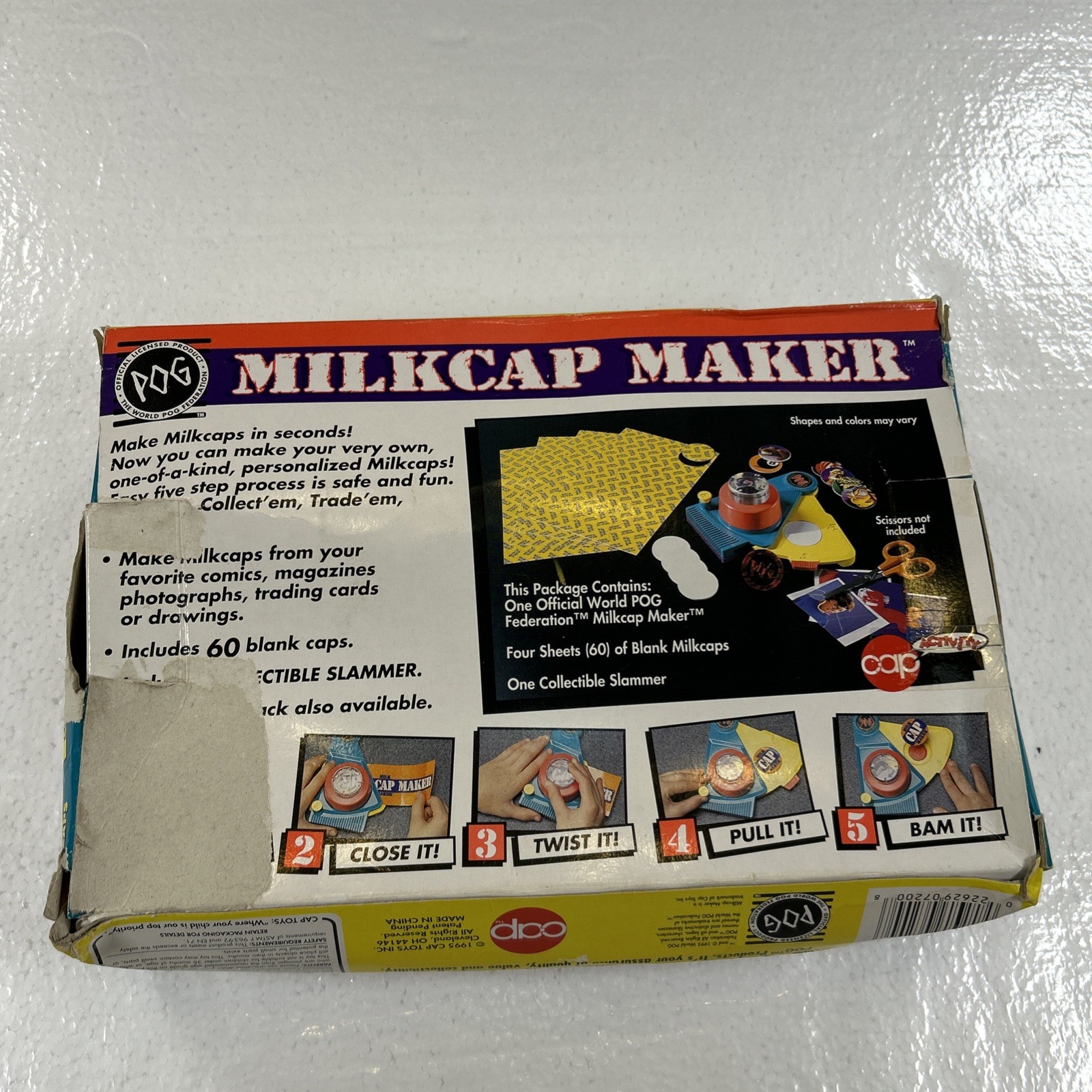 Official Pog Milkcap Maker Machine & 185 Refill Pack 1995 90’s Boxed Complete
