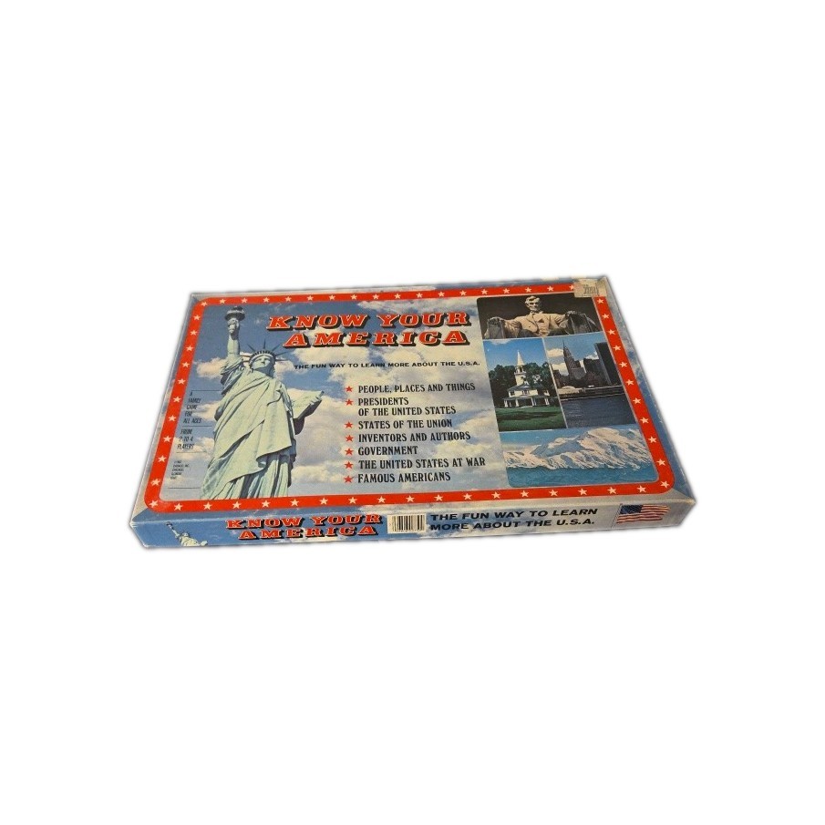 Know Your America Board Game Cadaco USA History Complete 1982 Vtg Unpunched