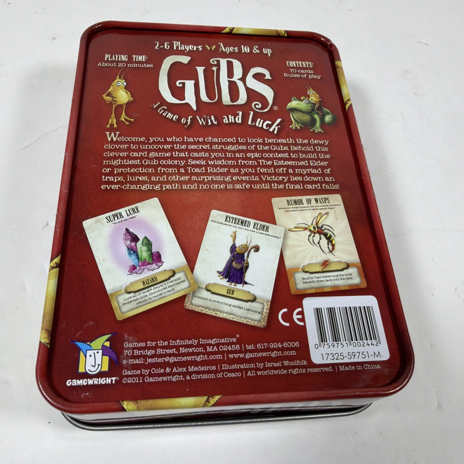 Gubs Card Game Wit and Luck Tin Gamewright Complete 2011 – 100% COMPLETE
