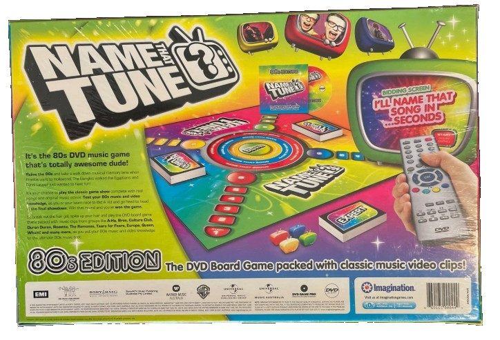 80s Music Trivia DVD Board Game Name That Tune Retro Party Family Night Fun Gift