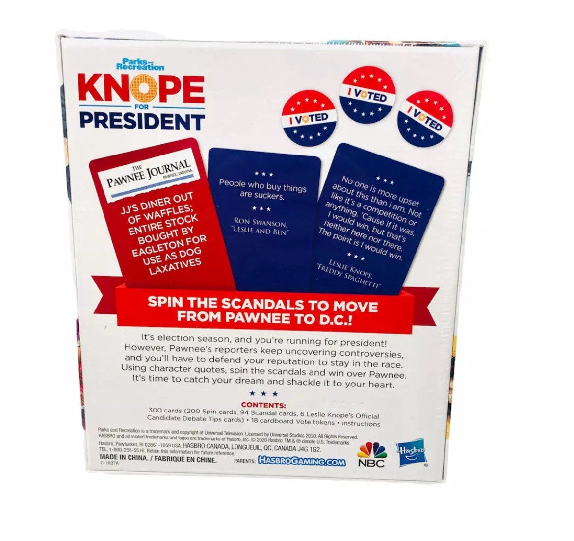 Knope for President Card Game Parks and Recreation Hasbro Party Game -NEW SEALED