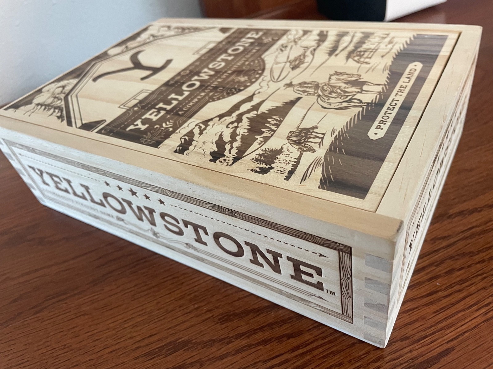 Yellowstone Cooperative Strategy Game Metal Pawns Dutton Ranch collectible wood