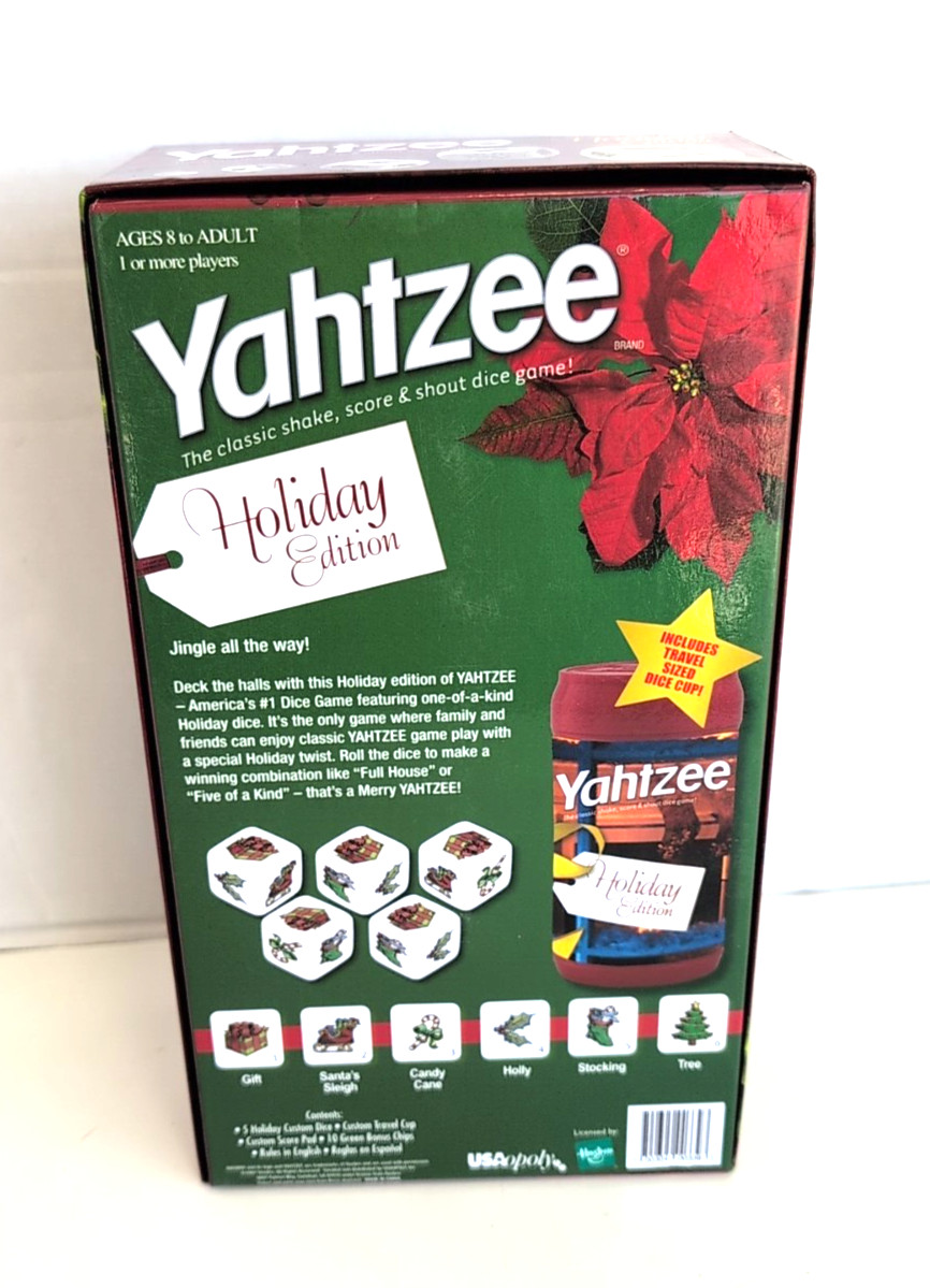 Yahtzee Holiday Edition by USAopoly & Hasbro Christmas Family Dice Game COMPLETE