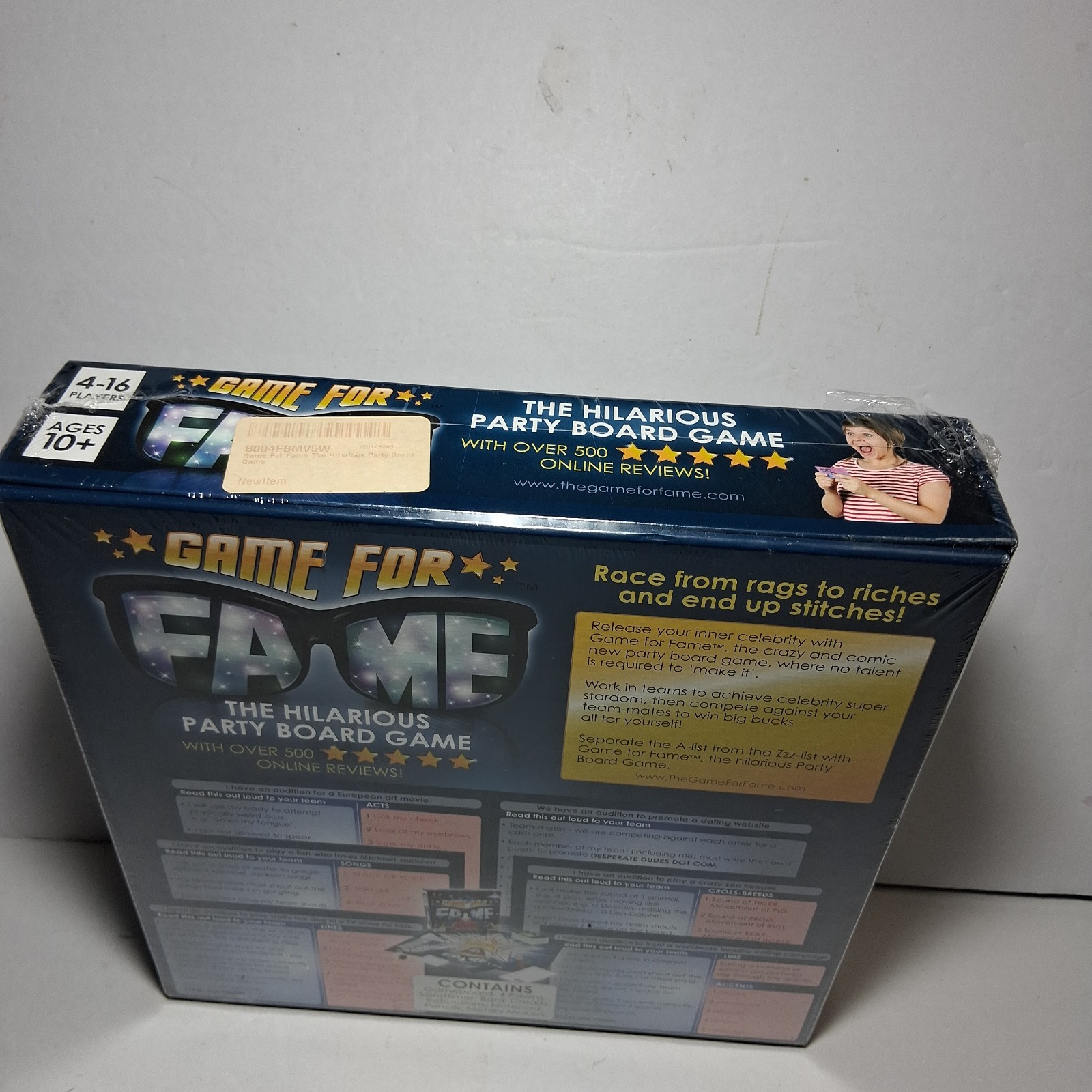 New Game For Fame The Hilarious Party Board Game 4-16 Players Ages 13+ Sealed