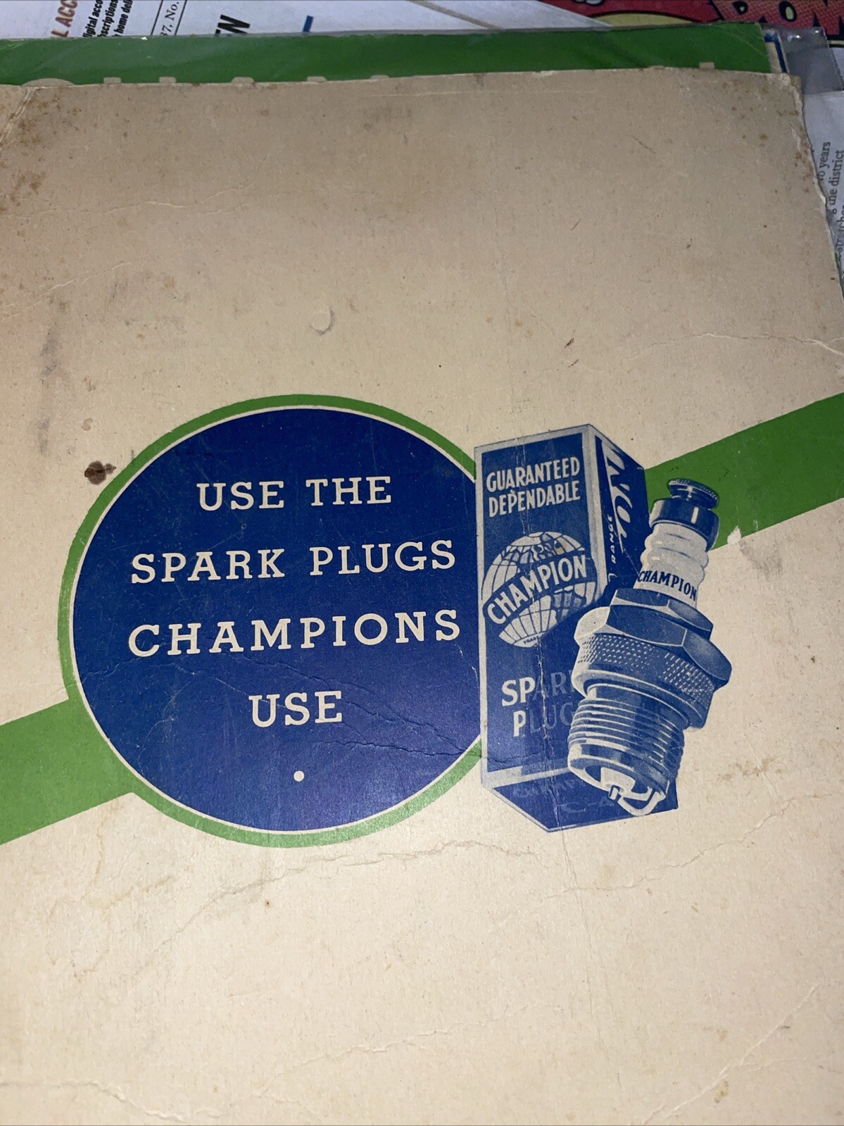Vintage 1934 Champion Spark Plugs Road Race Game Advertising Rare Spinner