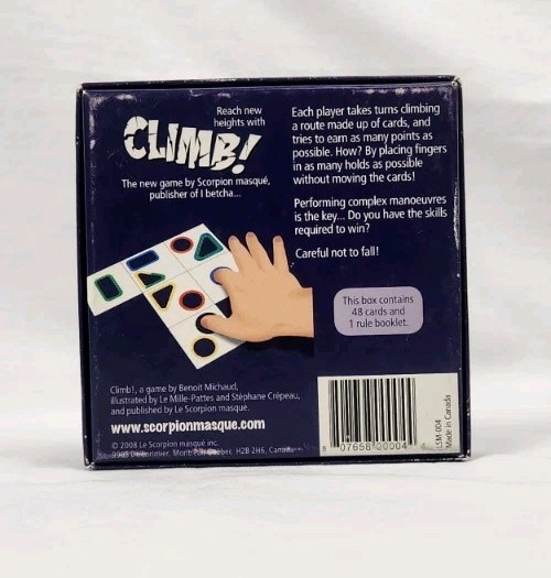 Climb! Dexterity Card Mountain Climbing Game Scorpion Masque 2008 Complete Rare