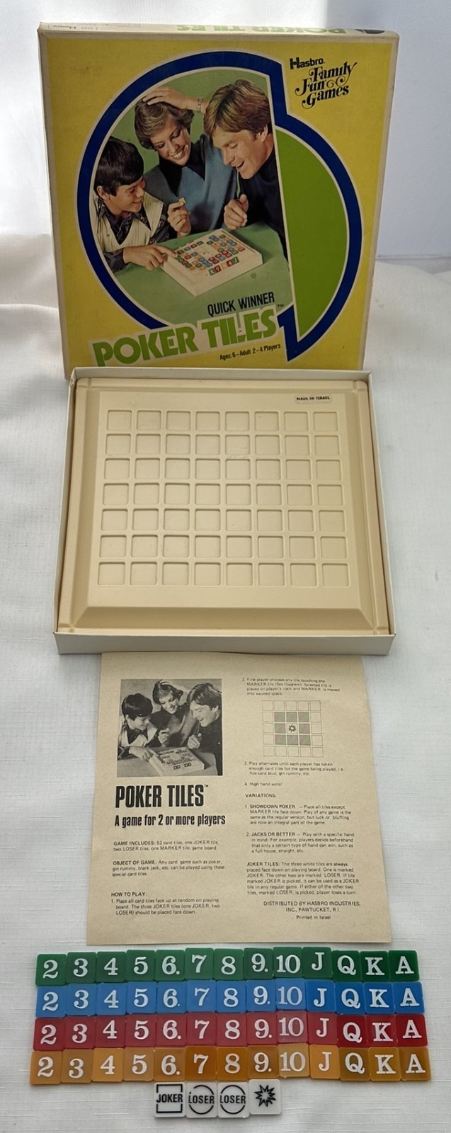 1976 Poker Tiles Game by Hasbro Complete in Great Condition FREE SHIPPING