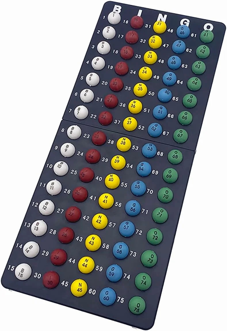 JUNWRROW Deluxe Bingo Game Set-6 Inch Metal Cage, Master Board,75 Colored Balls,