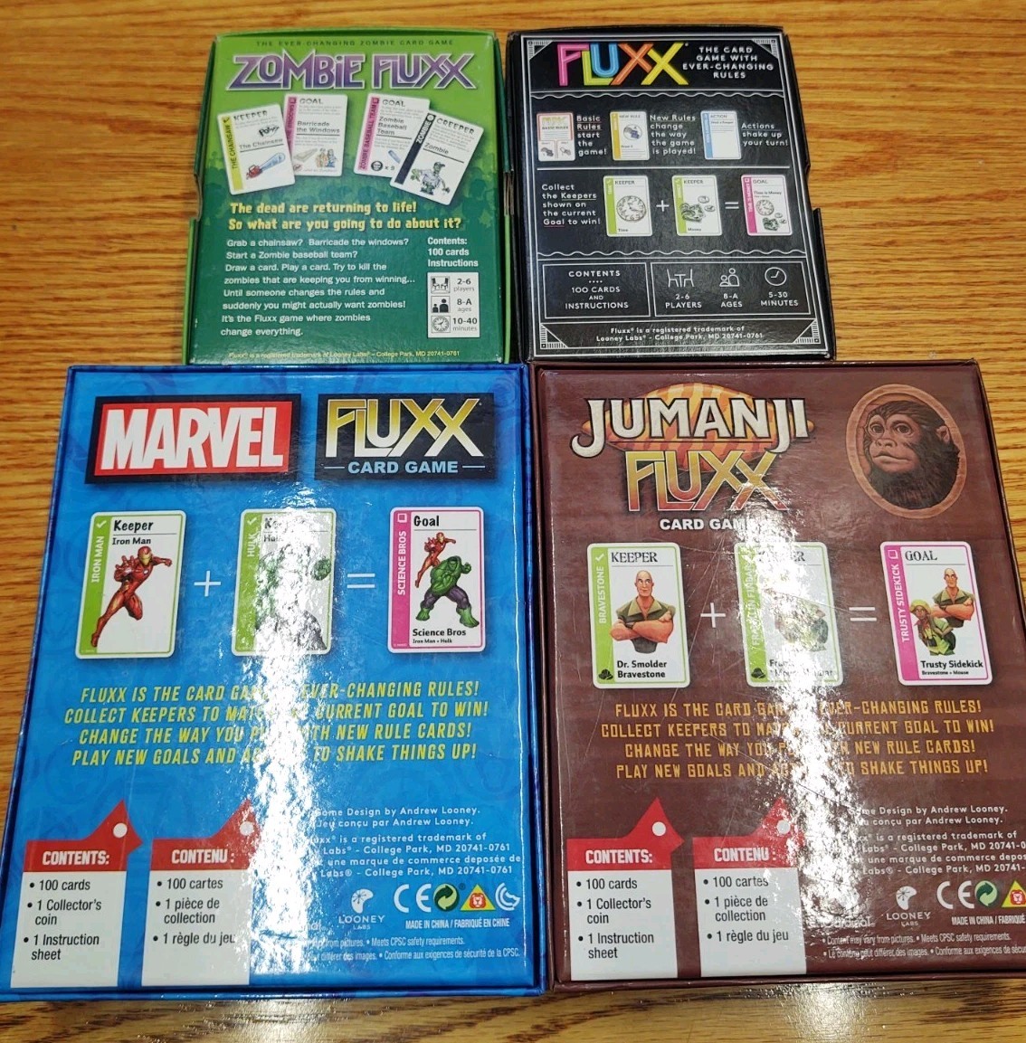 Flux Card Game Lot 3 Jumanji Marvel Zombie Complete Great Shape Original