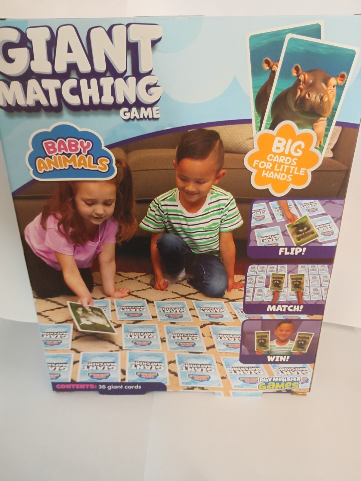 PlayMonster Games Giant Matching Game Baby Animals Giant Cards, Ages 2-4