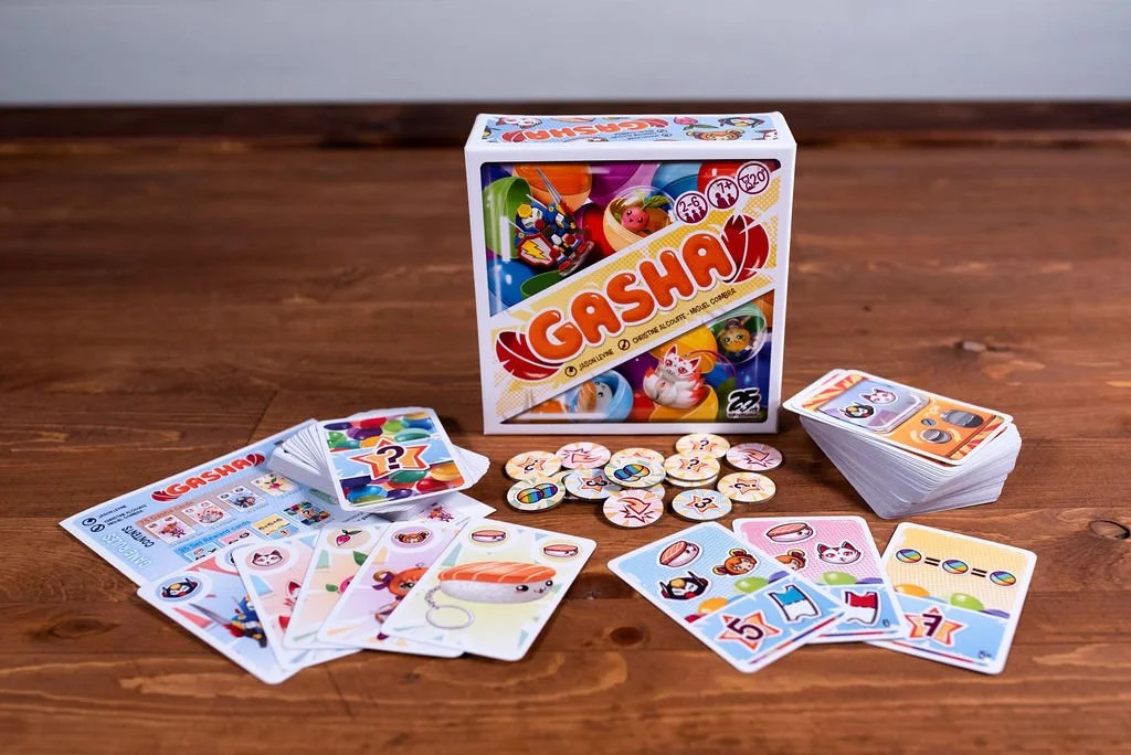 Gasha Family Card Game for 2 to 6 Players Collect Gashapons to Create Sets