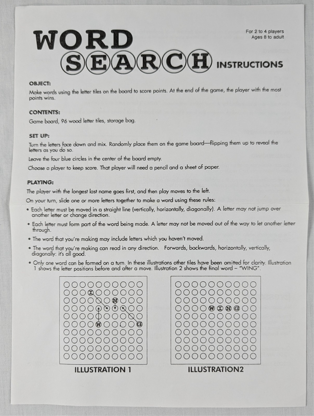 Word Search Board Game by Pressman Wooden Tiles Ages 8+ Pre-owned