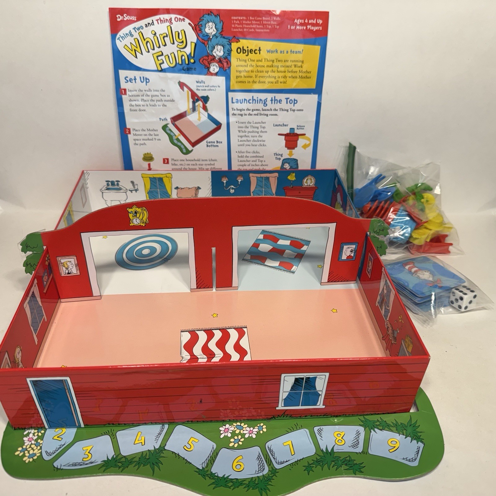 Dr. Seuss Whirly Fun Game Near COMPLETE Wonder Forge 2016 Cat in the Hat Read