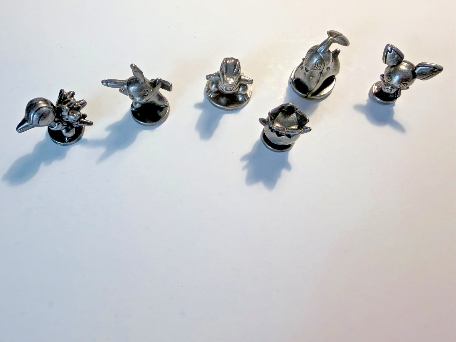 6 Pokémon Monopoly Johto Edition Pewter Metal Replacement Pieces Figures Tokens